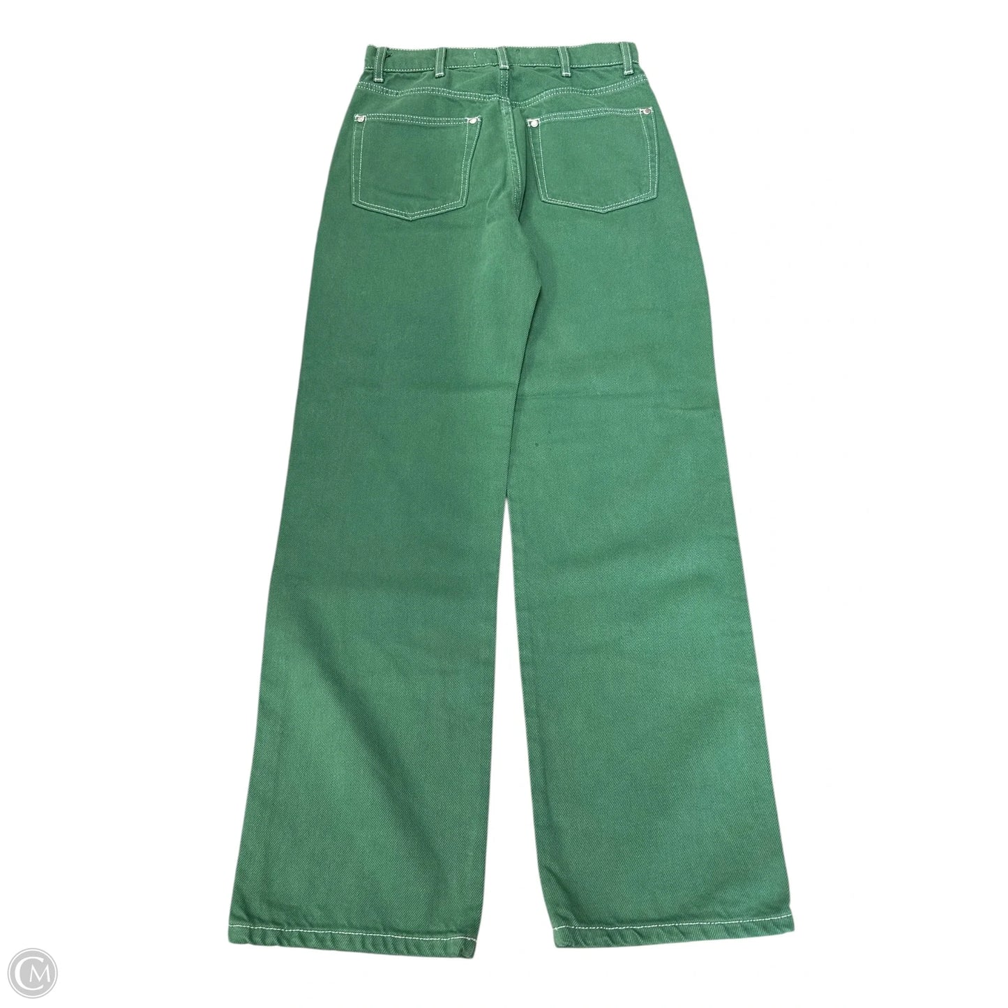Jeans Straight By Reformation In Green Denim, Size: 2