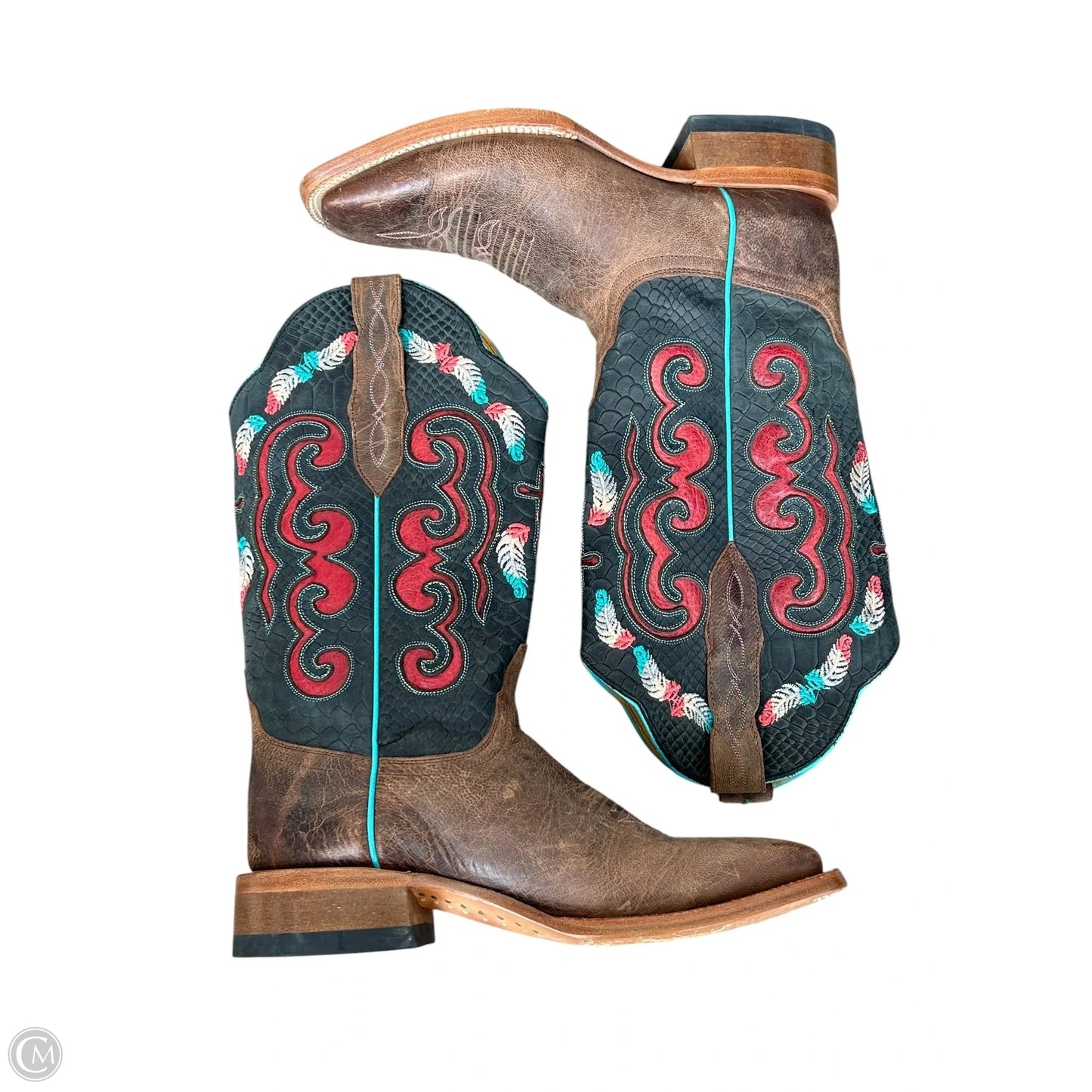 Boots Western By Cma In Black & Brown, Size: 7.5