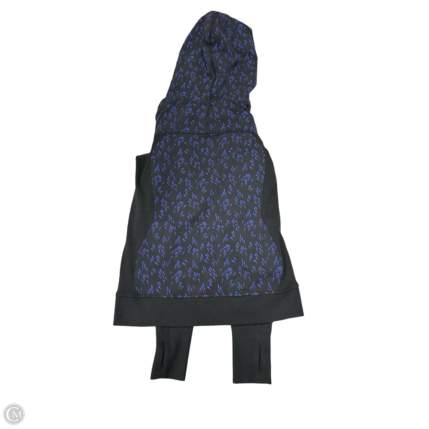Athletic Sweatshirt Hoodie By Lululemon In Black & Blue, Size: 6