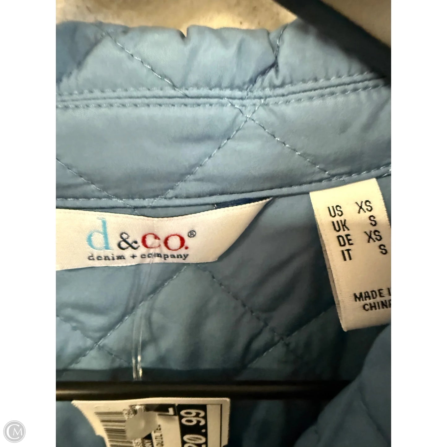 Jacket Puffer & Quilted By Denim And Company In Blue, Size: Xs