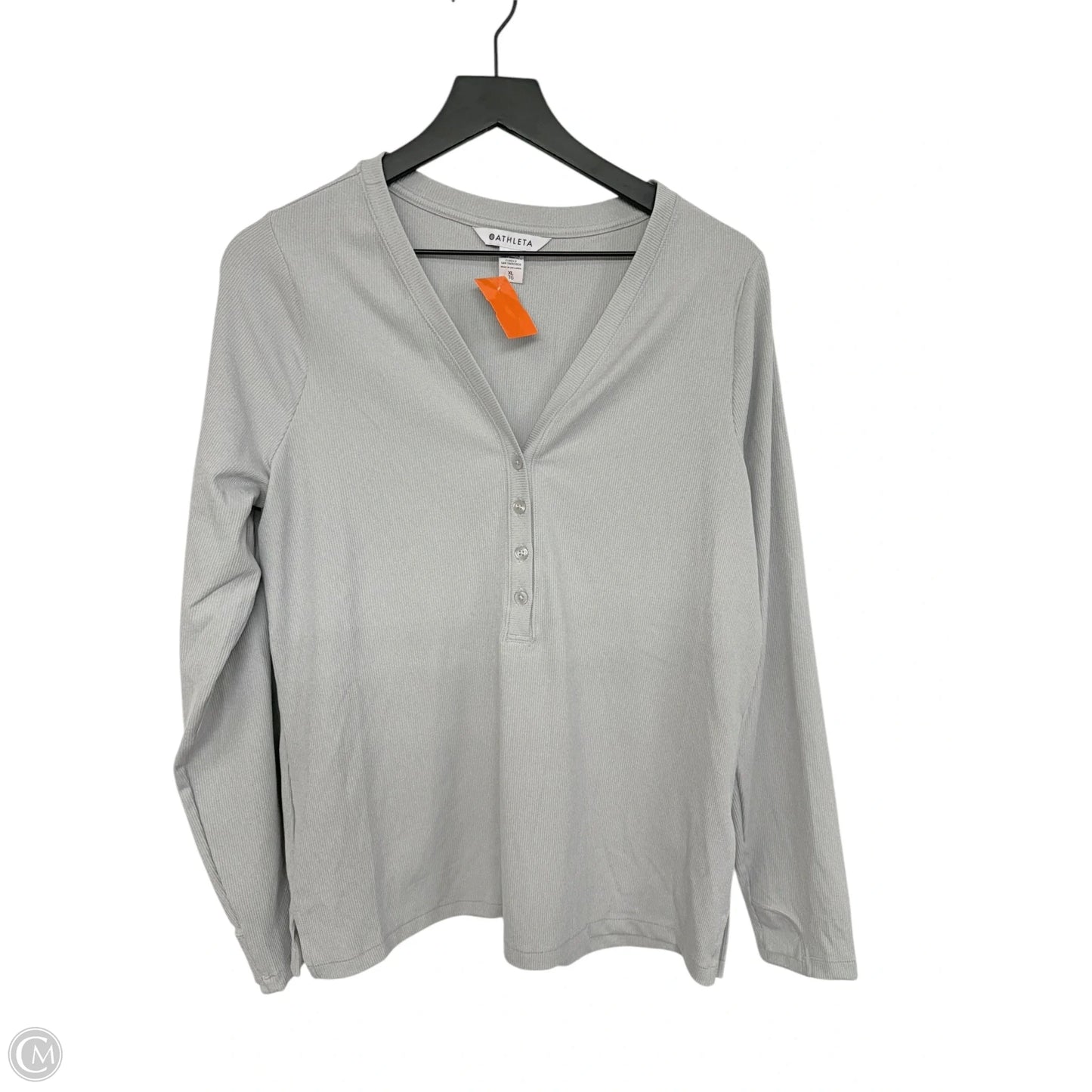 Athletic Top Long Sleeve Crewneck By Athleta In Grey, Size: Xl