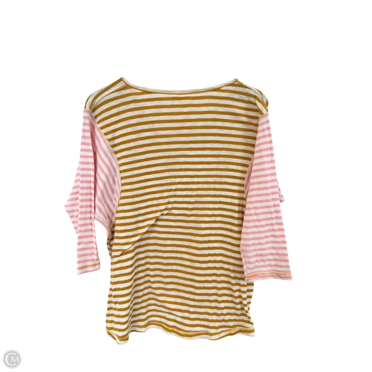 Top Short Sleeve By Hem & Thread In Pink & Yellow, Size: M
