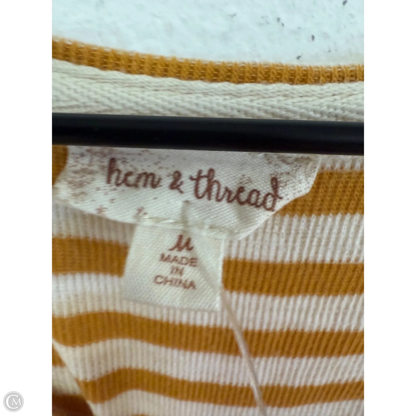 Top Short Sleeve By Hem & Thread In Pink & Yellow, Size: M