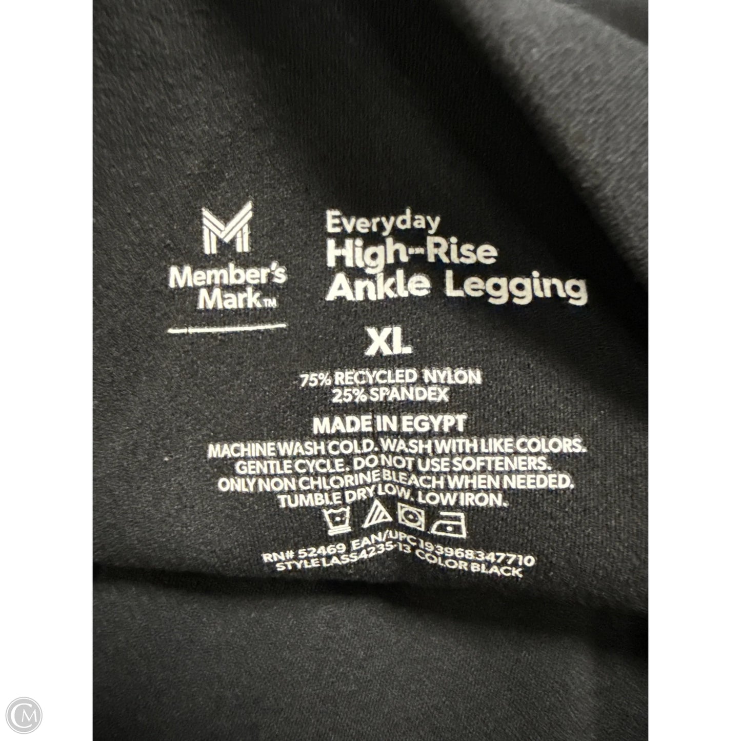 Athletic Leggings By Members Mark In Black, Size: Xl
