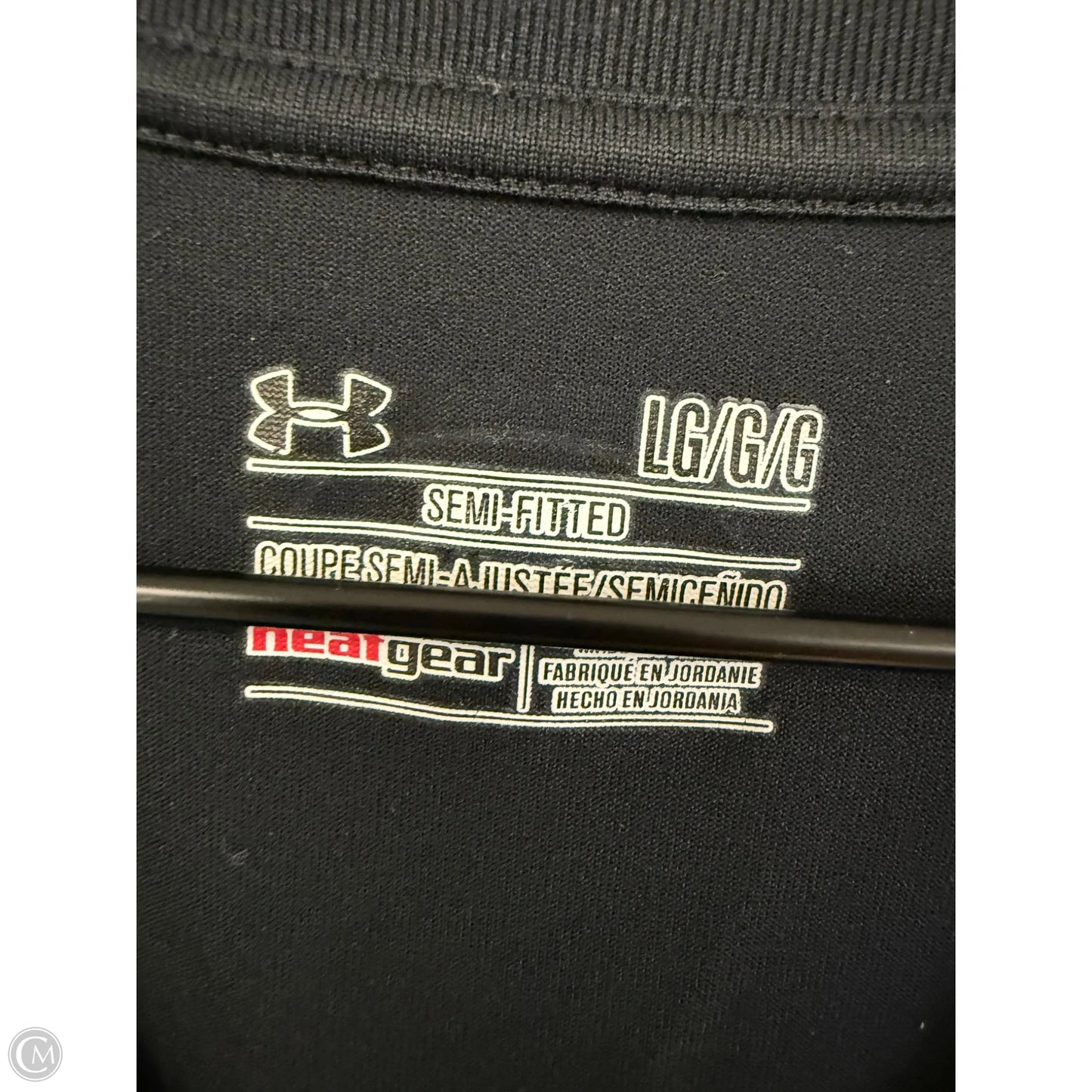 Athletic Top Short Sleeve By Under Armour In Black, Size: L