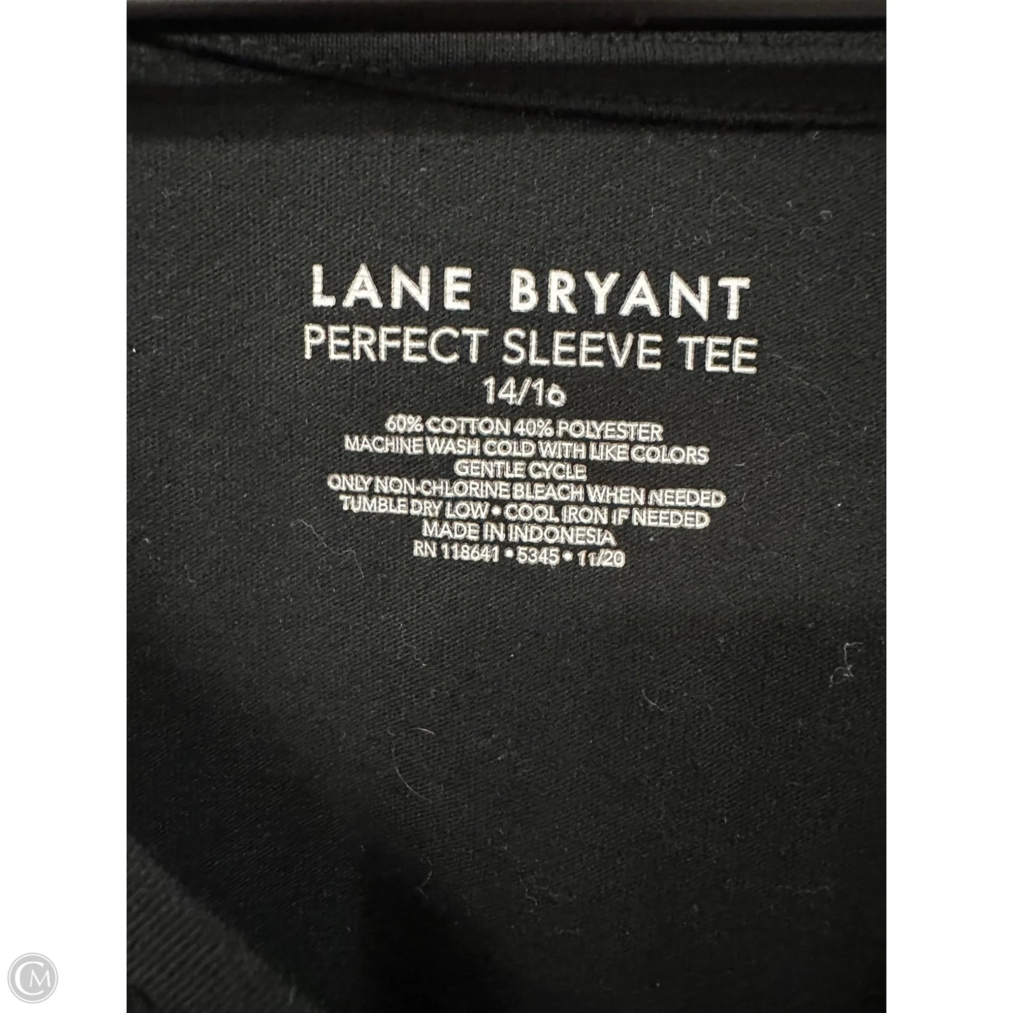 Top Short Sleeve Basic By Lane Bryant In Black, Size: L