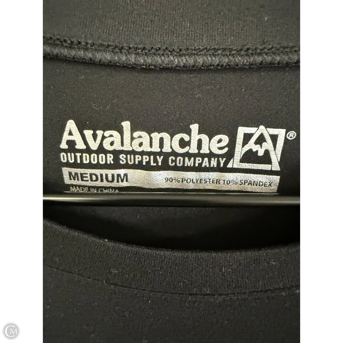 Athletic Top Short Sleeve By Avalanche In Black, Size: M