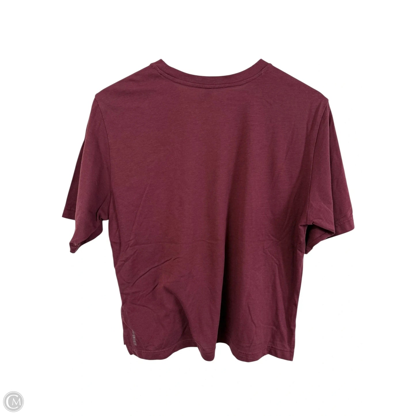 Athletic Top Short Sleeve By Adidas In Maroon, Size: M