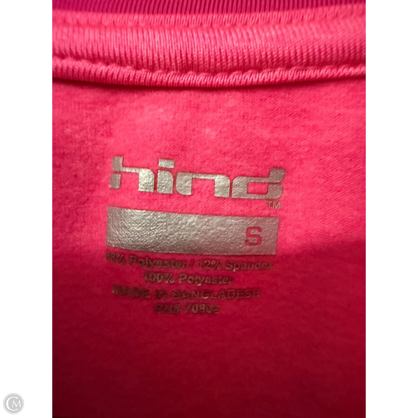 Athletic Top Long Sleeve Collar By Hind In Pink, Size: S