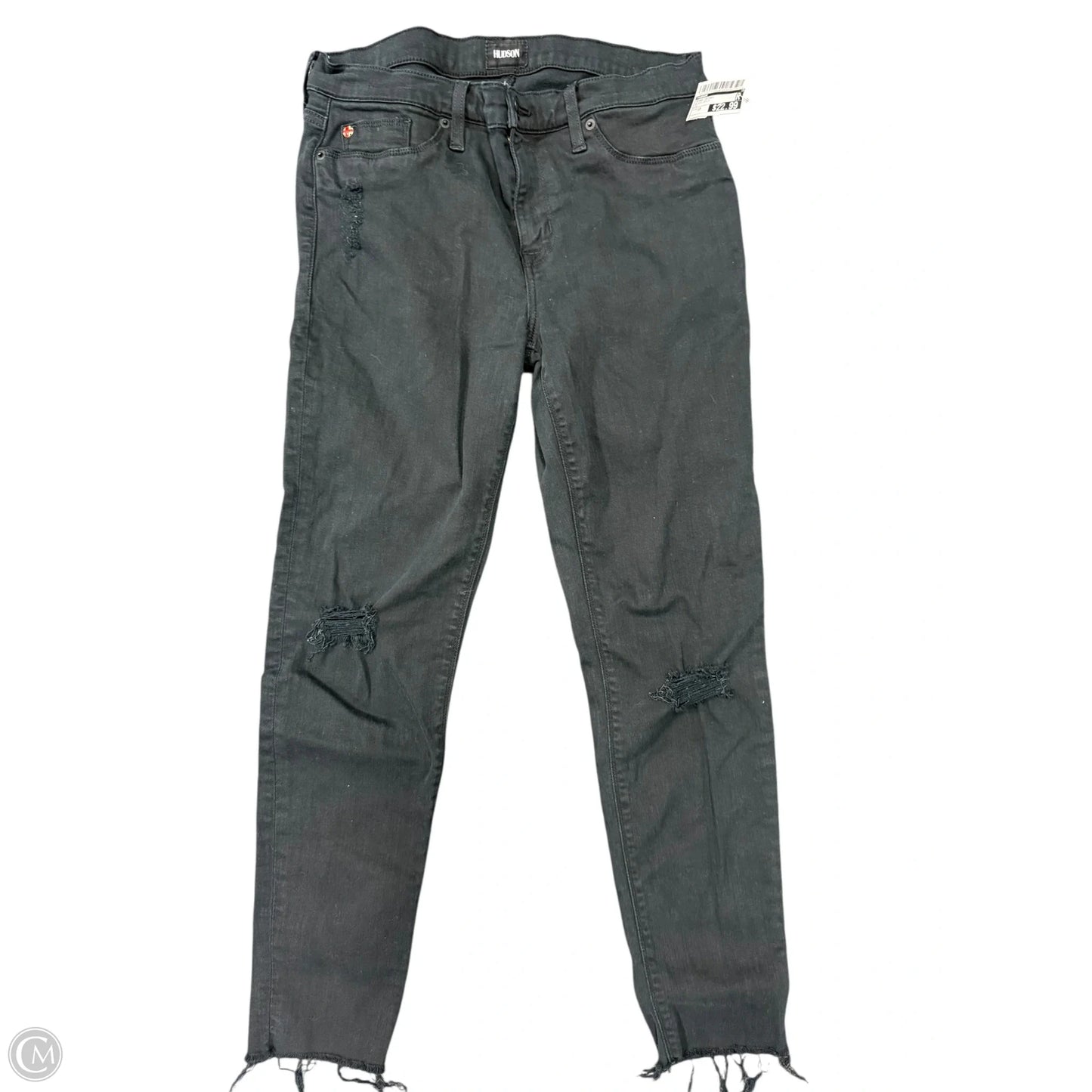 Jeans Skinny By Hudson In Black Denim, Size: 10