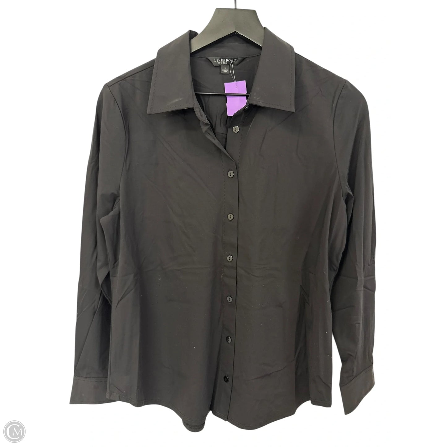 Blouse Long Sleeve By Liverpool In Black, Size: S