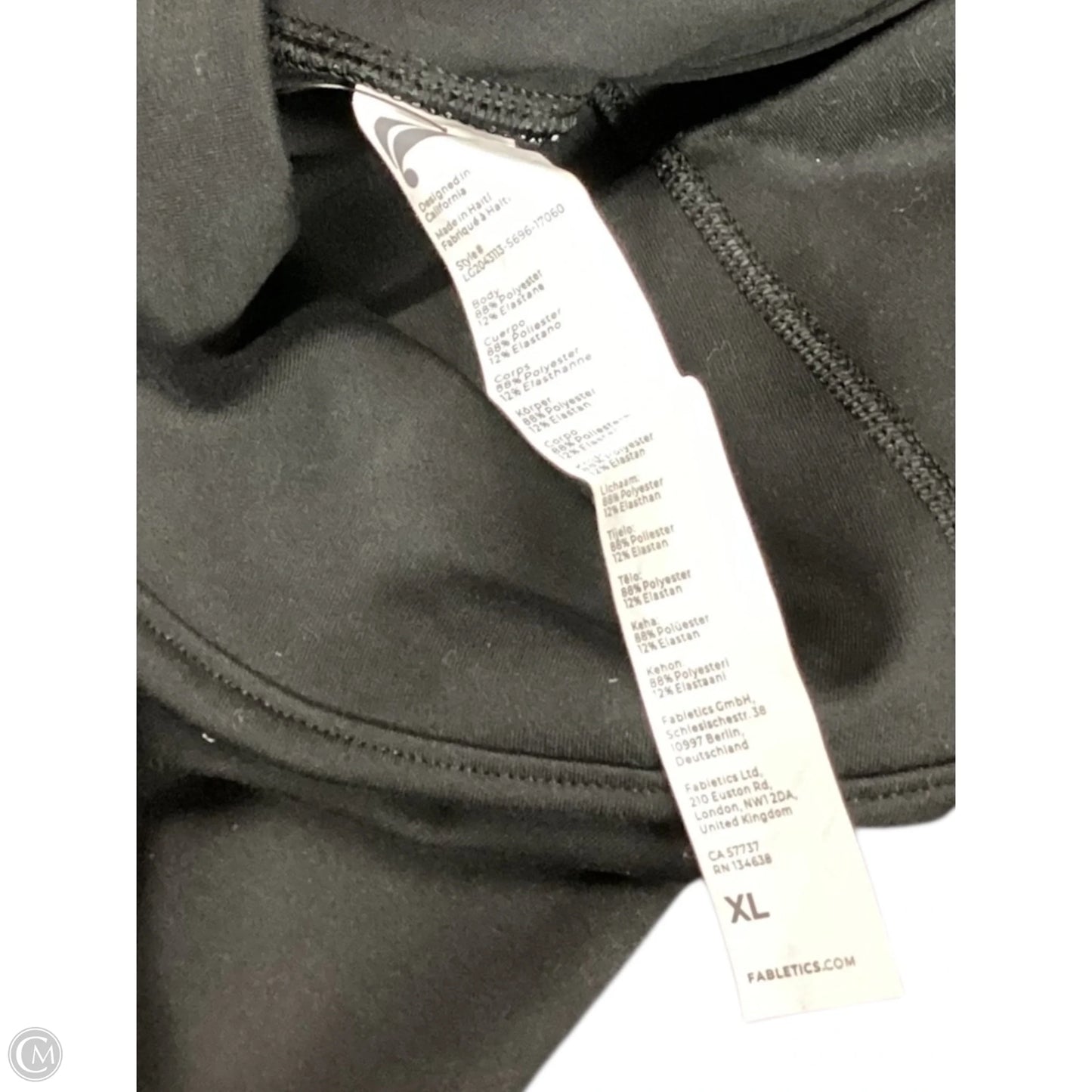 Athletic Leggings By Fabletics In Black, Size: Xl