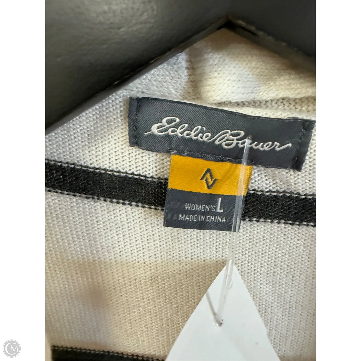 Cardigan By Eddie Bauer In Grey & White, Size: L