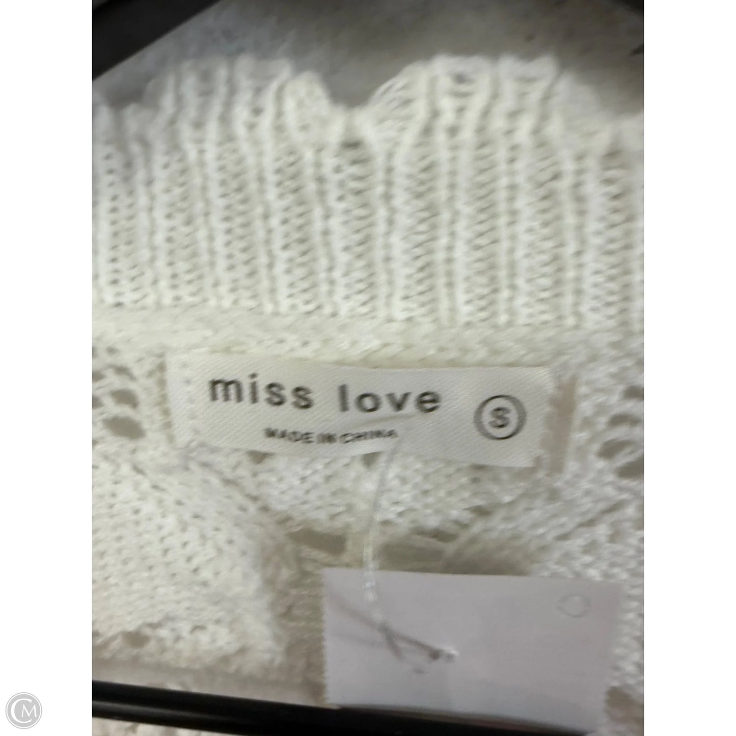 Sweater Short Sleeve By Cmc In White, Size: S