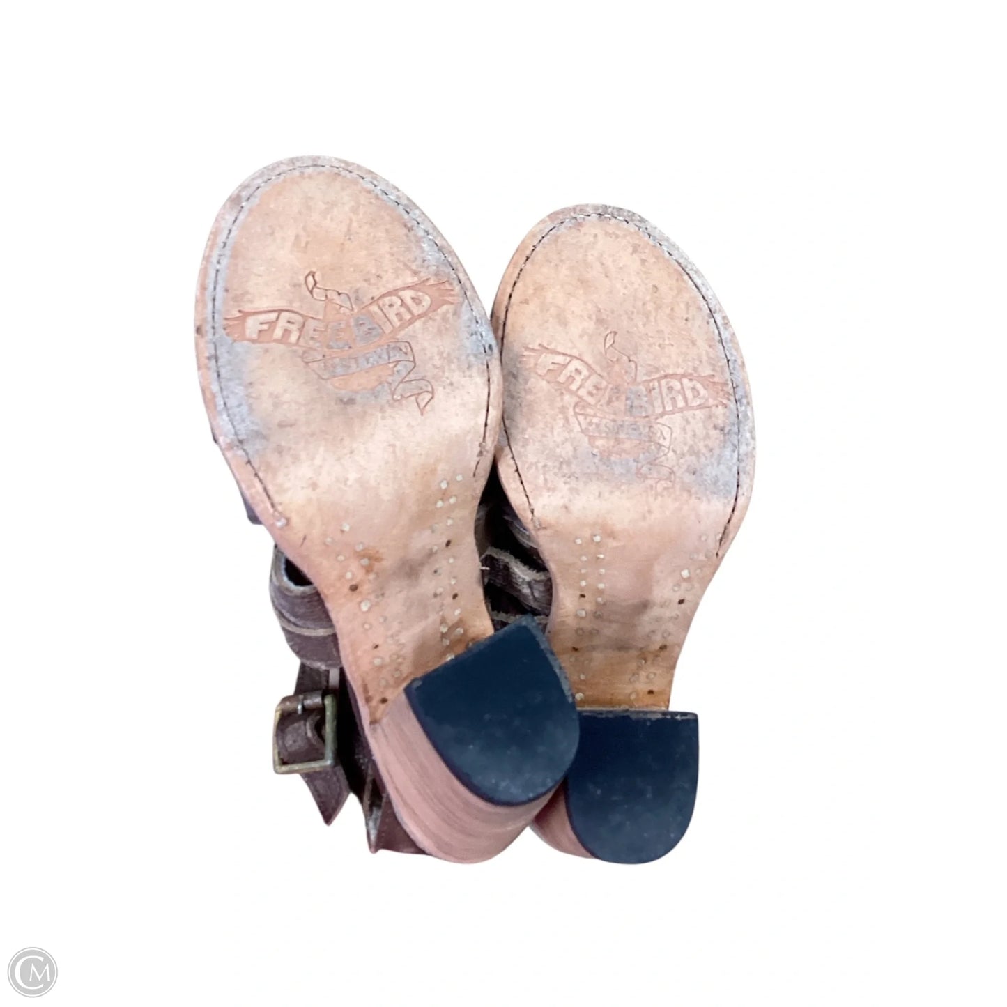 Sandals Heels Block By Freebird In Brown, Size: 7