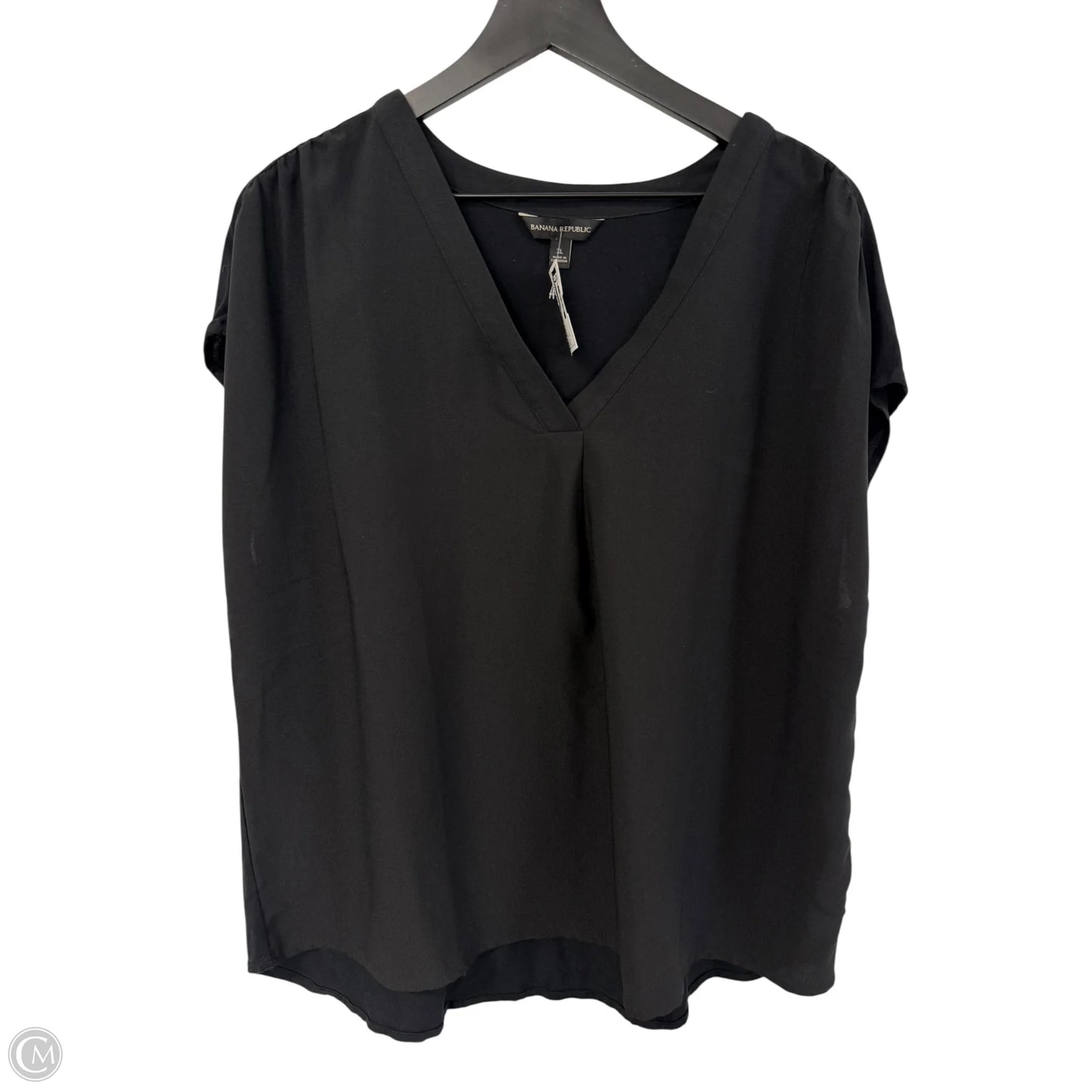 Top Short Sleeve By Banana Republic In Black, Size: Xl