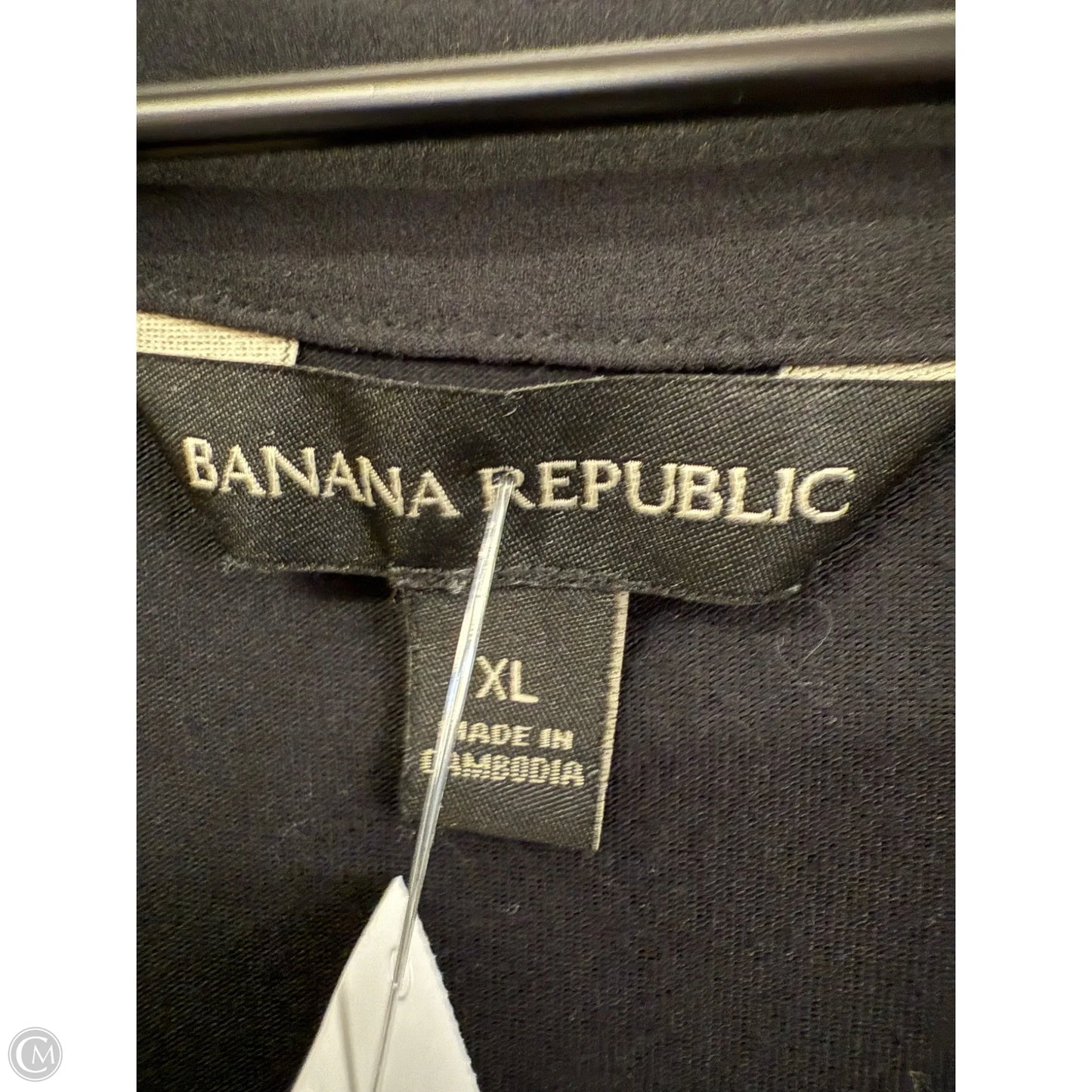 Top Short Sleeve By Banana Republic In Black, Size: Xl