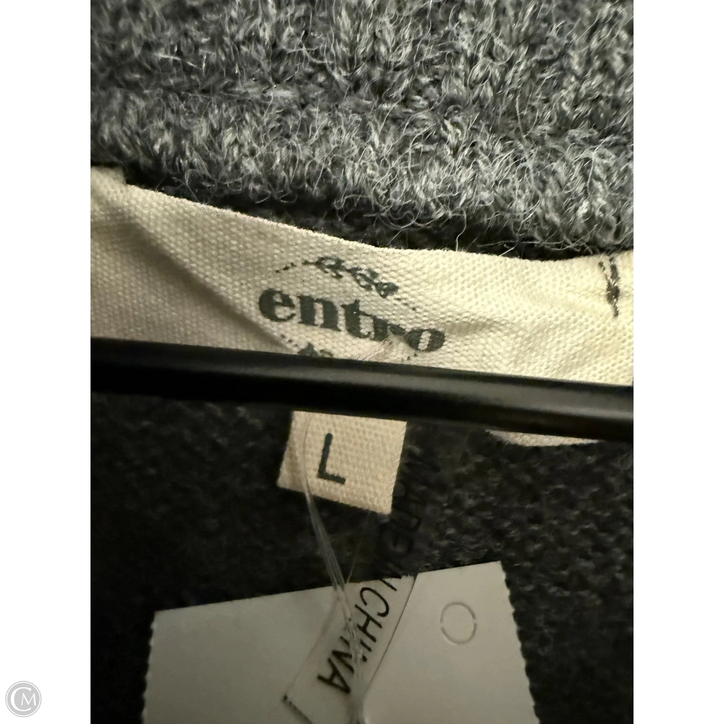 Sweater Short Sleeve By Entro In Grey, Size: L