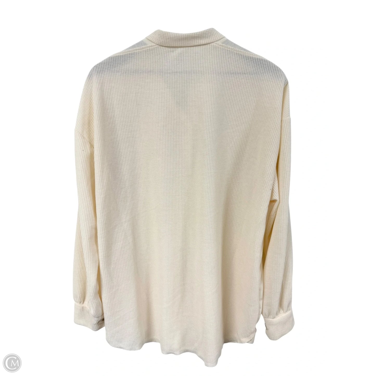 Blouse Long Sleeve By Clothes Mentor In Cream, Size: M