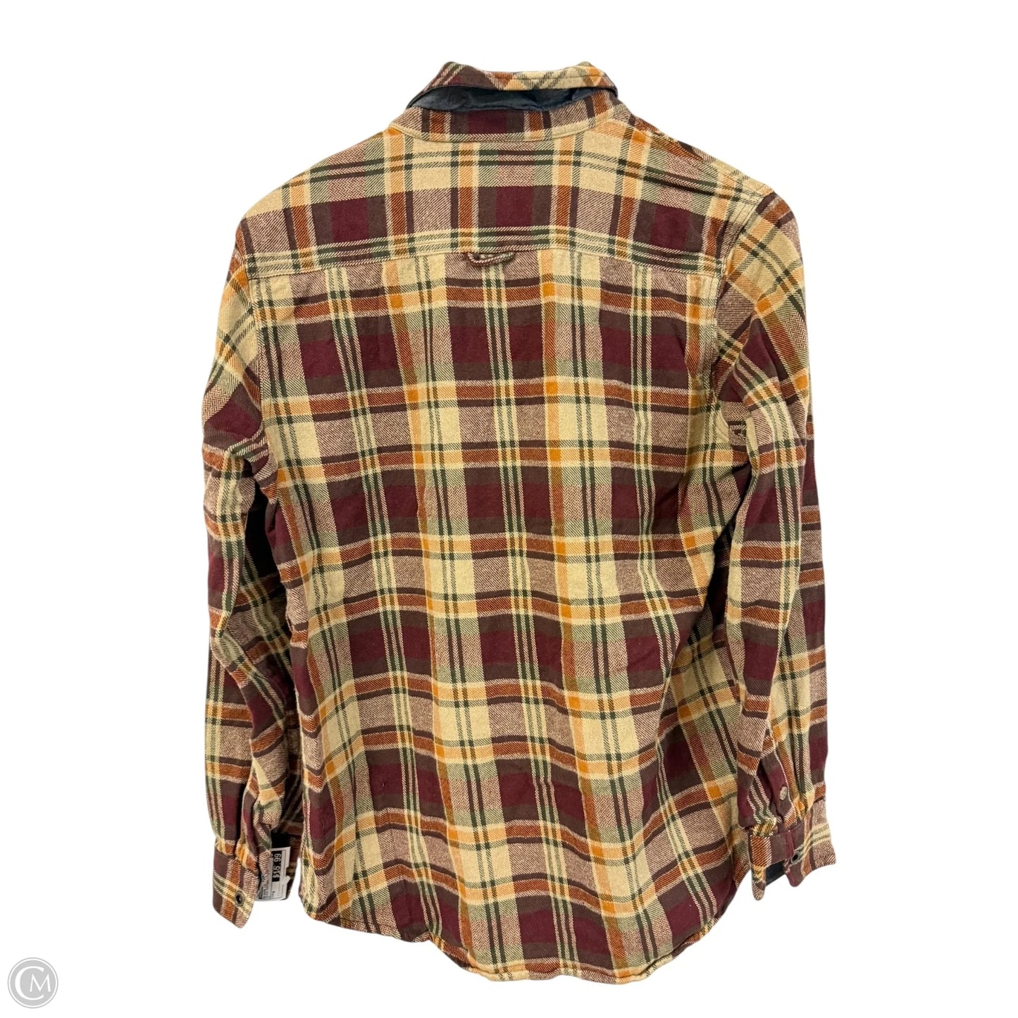 Blouse Long Sleeve By Prana In Plaid Pattern, Size: M