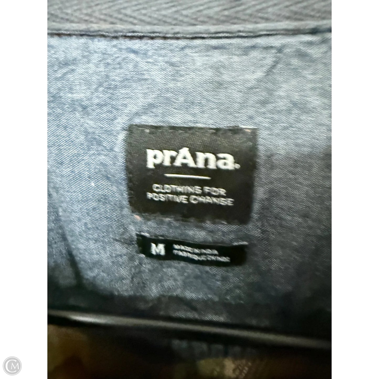 Blouse Long Sleeve By Prana In Plaid Pattern, Size: M