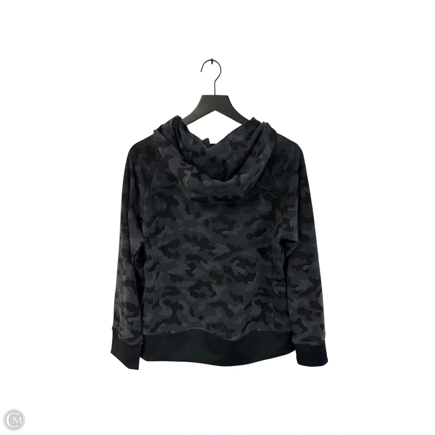 Sweatshirt Hoodie By Zyia In Black & Grey, Size: M