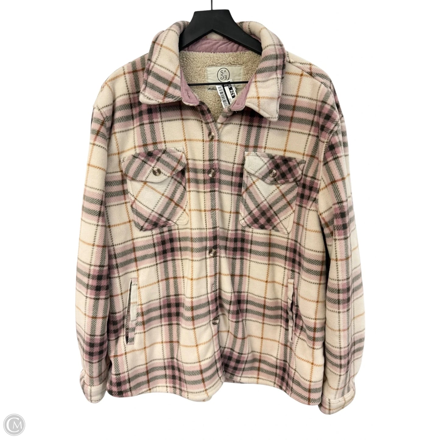Jacket Shirt By Sage In Plaid Pattern, Size: Xl