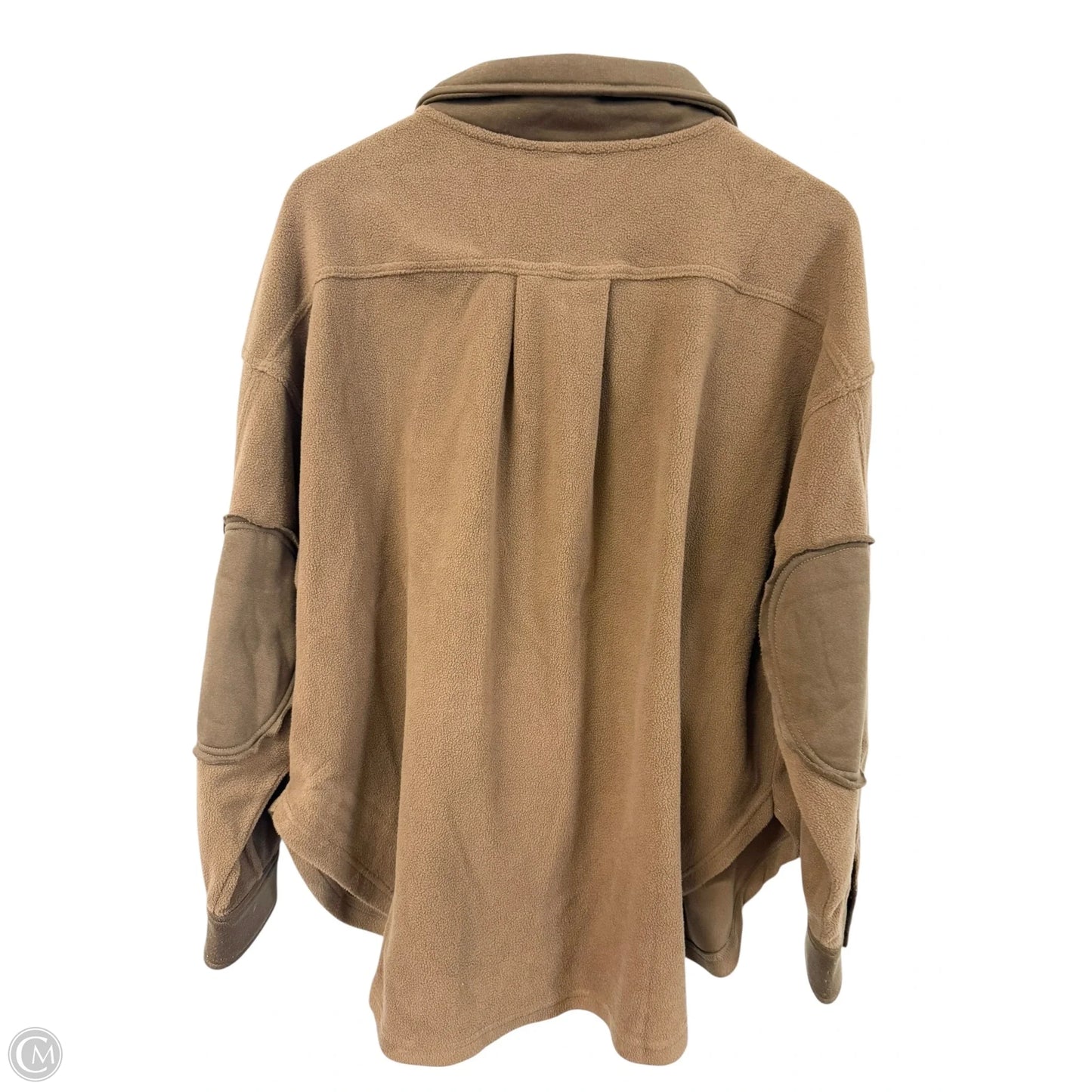Jacket Shirt By Zenana Outfitters In Brown, Size: L