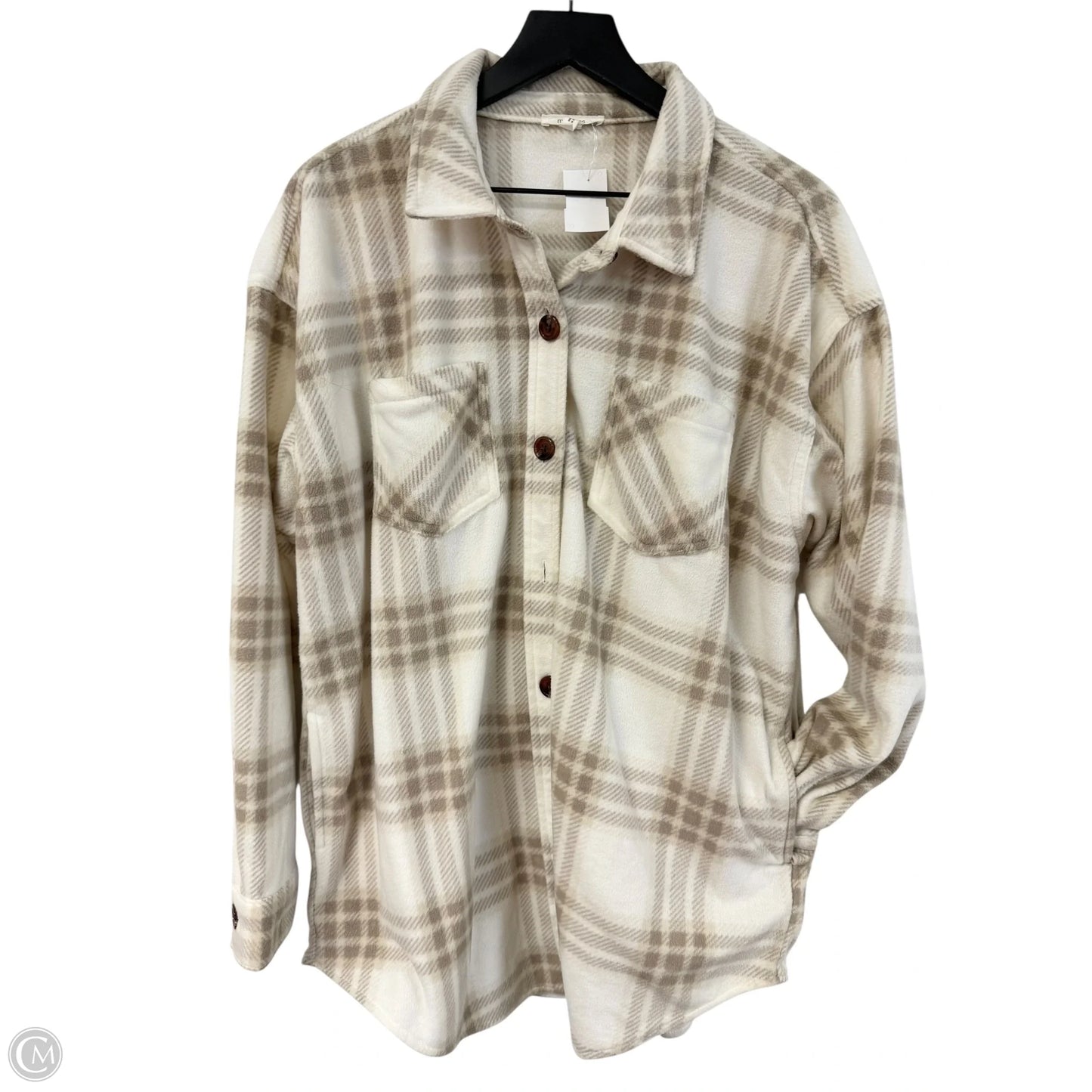 Jacket Shirt By Maurices In Cream, Size: L