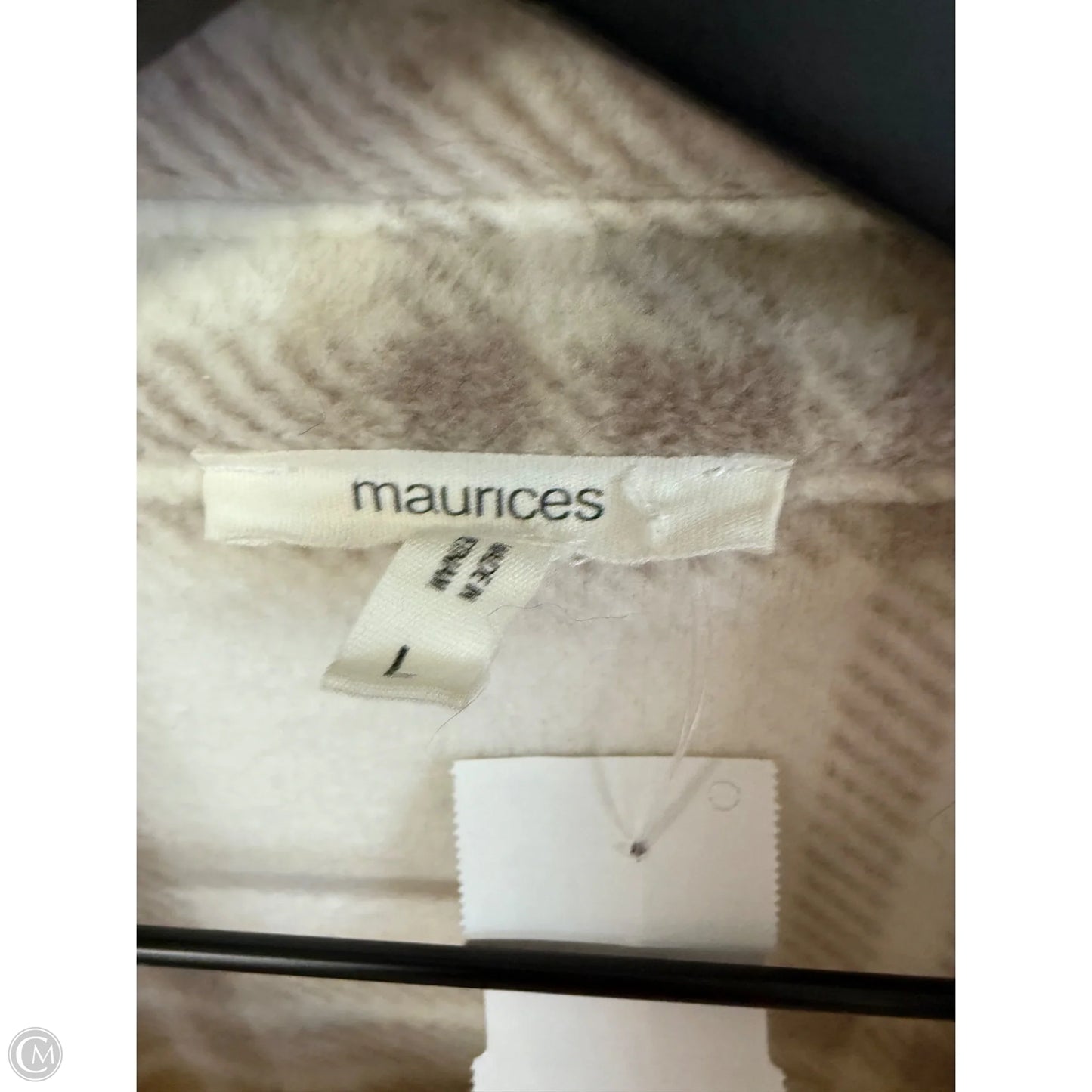 Jacket Shirt By Maurices In Cream, Size: L