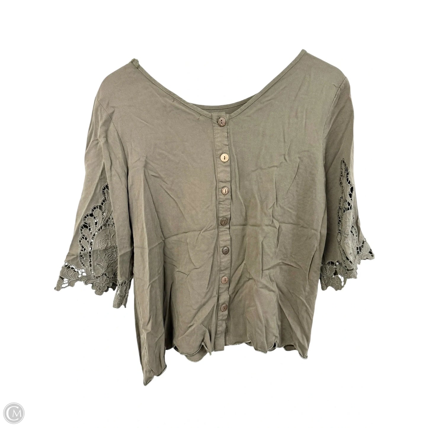 Top Short Sleeve By Bke In Green, Size: L