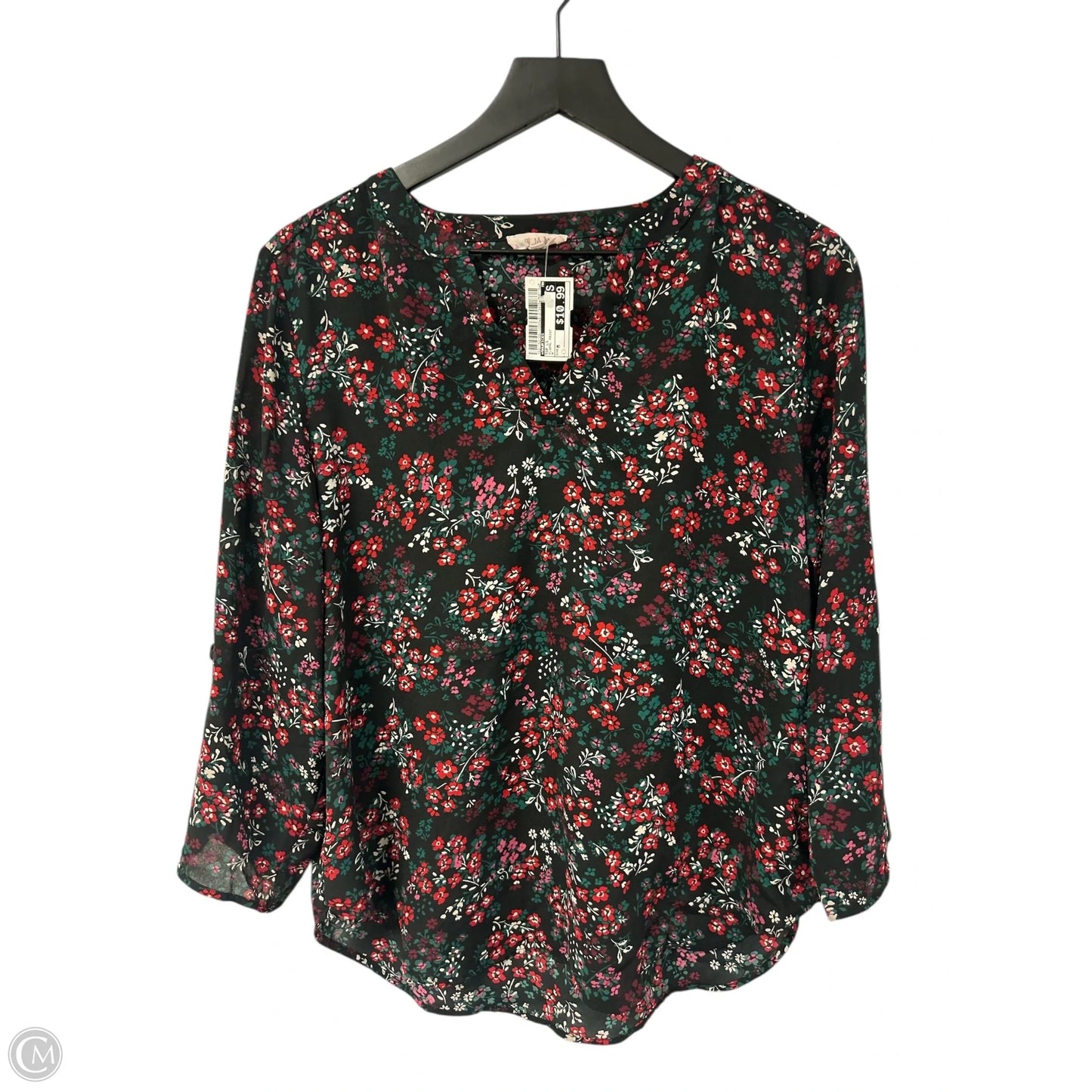 Top Long Sleeve By Maurices In Floral Print, Size: M