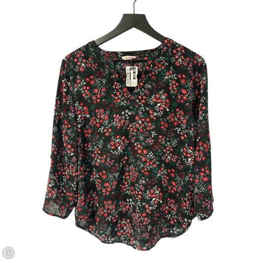 Top Long Sleeve By Maurices In Floral Print, Size: M