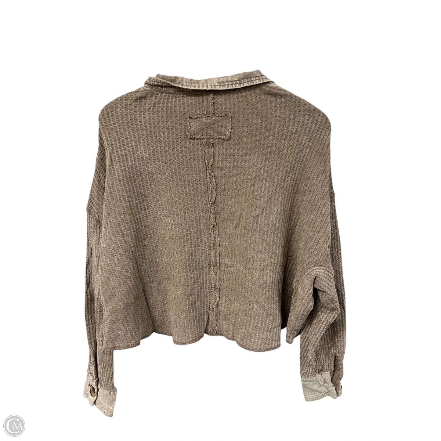 Blouse Long Sleeve By Zenana Outfitters In Beige, Size: L