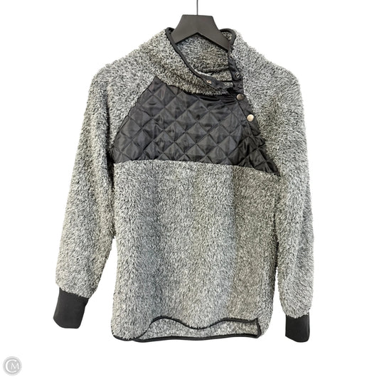 Sweatshirt Collar By Cme In Black & Grey, Size: S