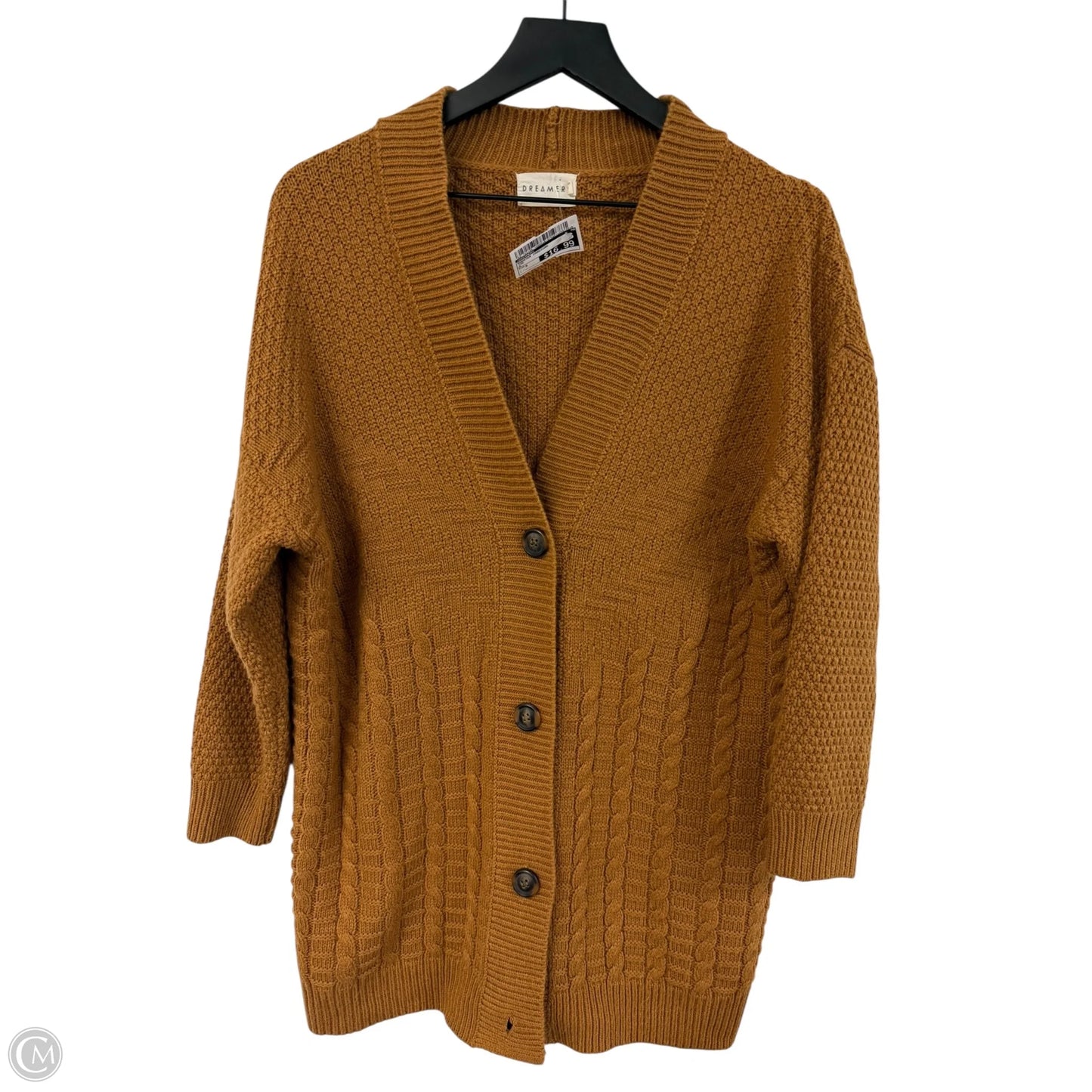 Sweater Cardigan By Dreamers In Tan, Size: S