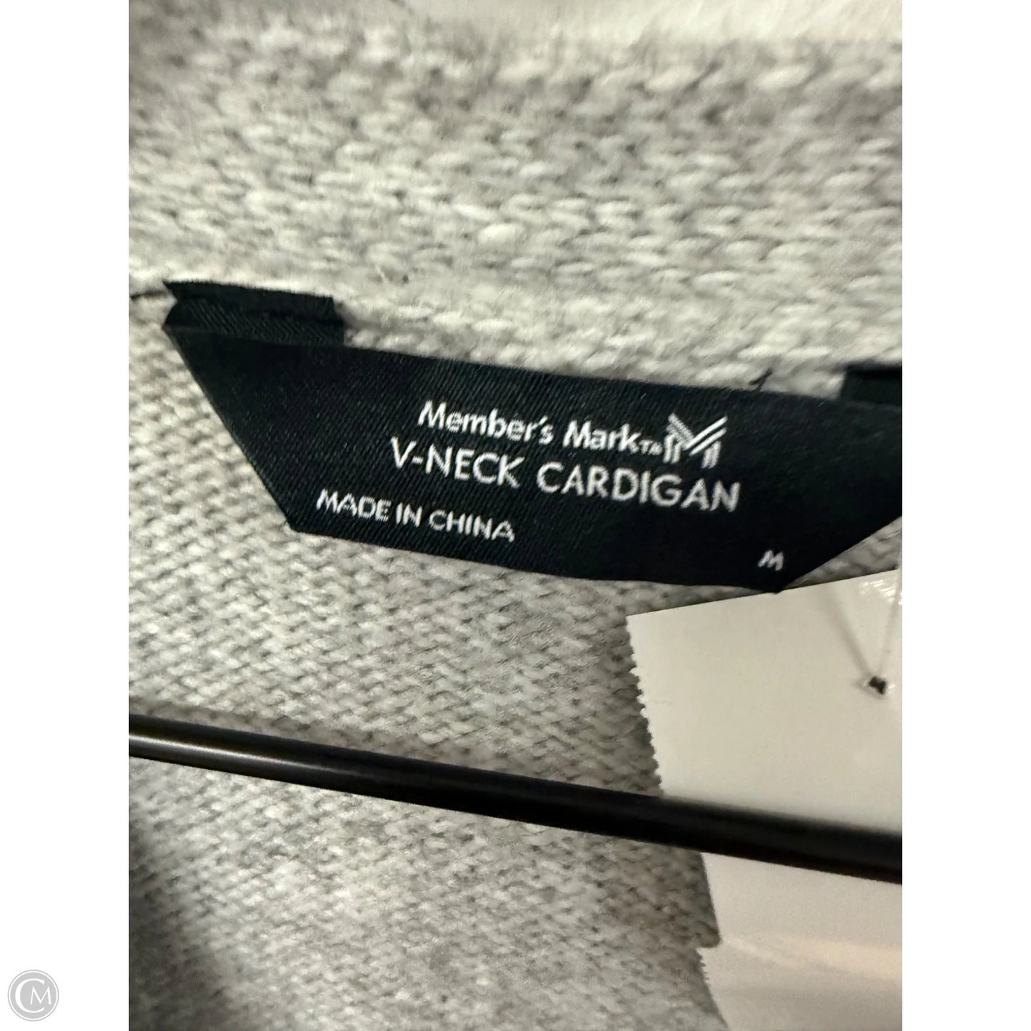 Sweater Cardigan By Members Mark In Grey, Size: M