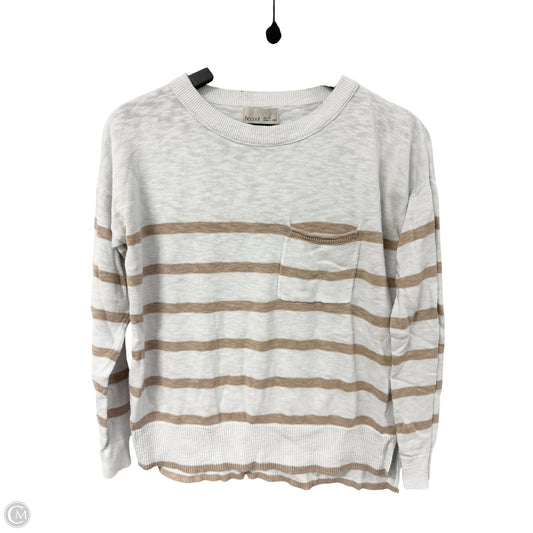 Sweater By Clothes Mentor In Tan & White, Size: S