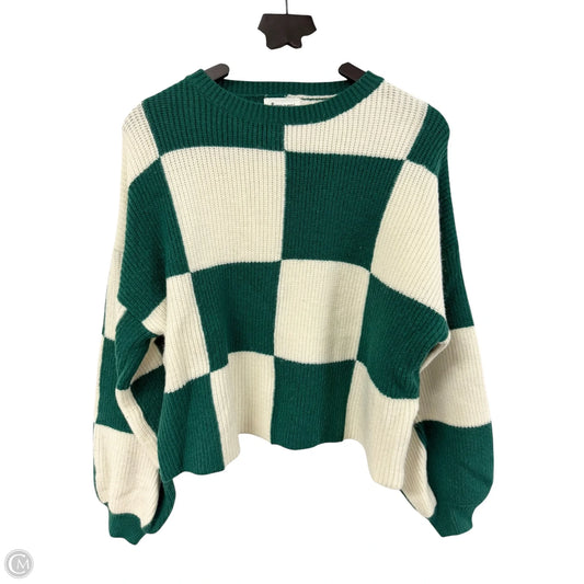 Sweater By Cmc In Green & White, Size: M