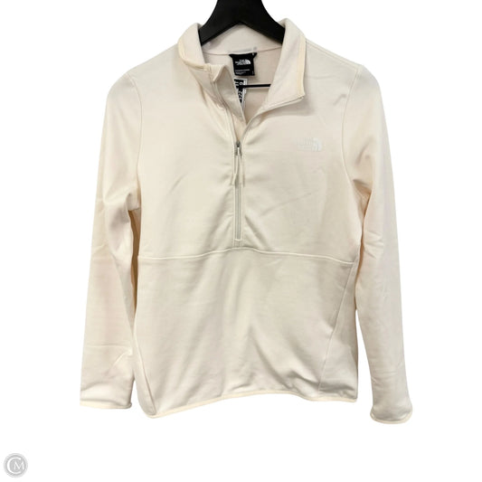 Athletic Top Long Sleeve Collar By The North Face In Cream, Size: S