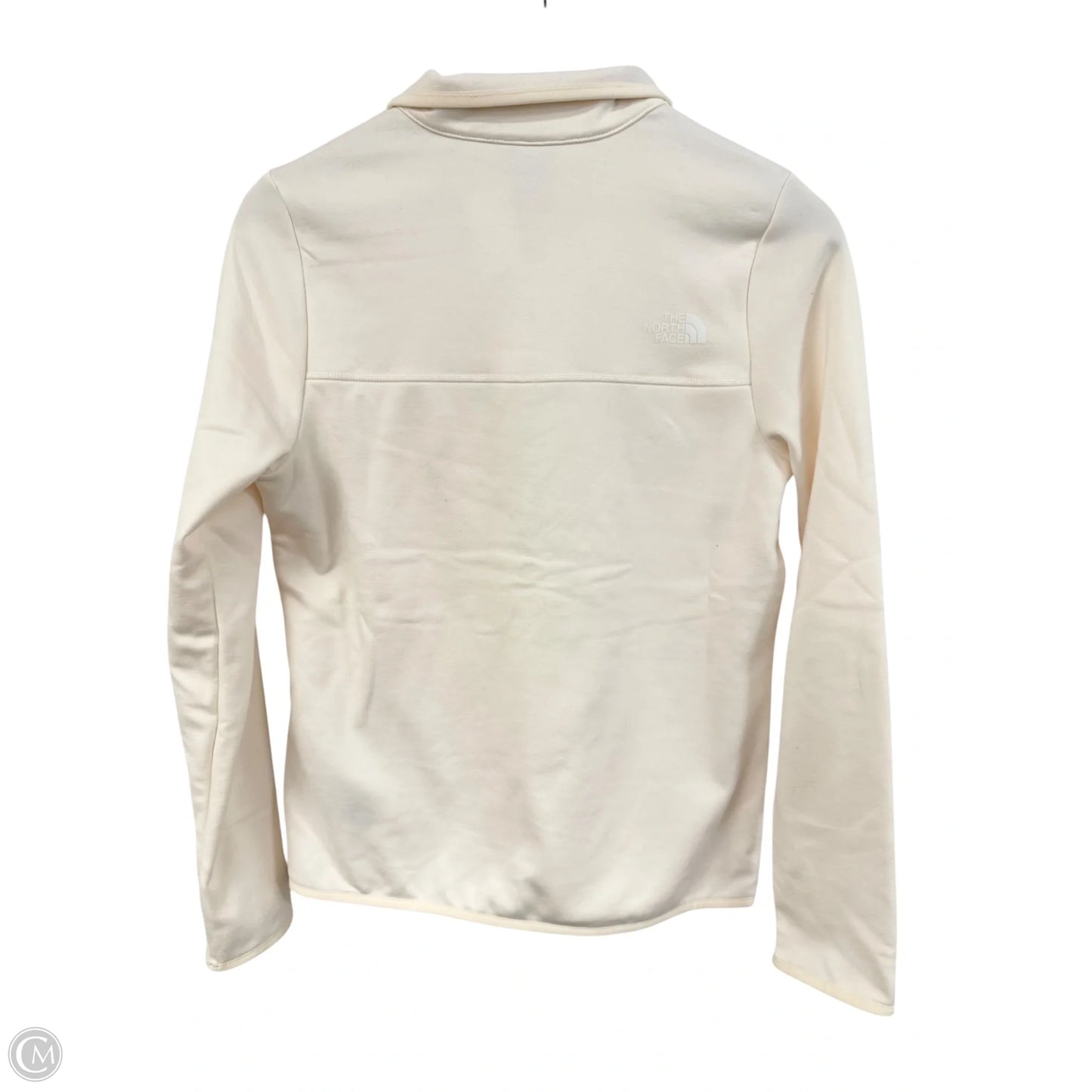 Athletic Top Long Sleeve Collar By The North Face In Cream, Size: S