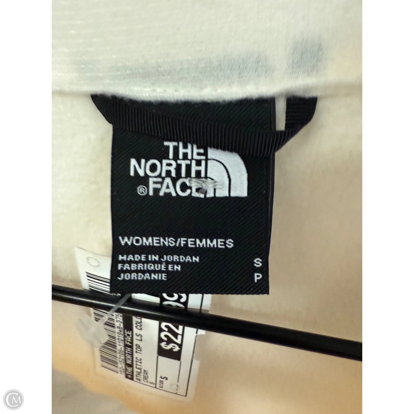 Athletic Top Long Sleeve Collar By The North Face In Cream, Size: S
