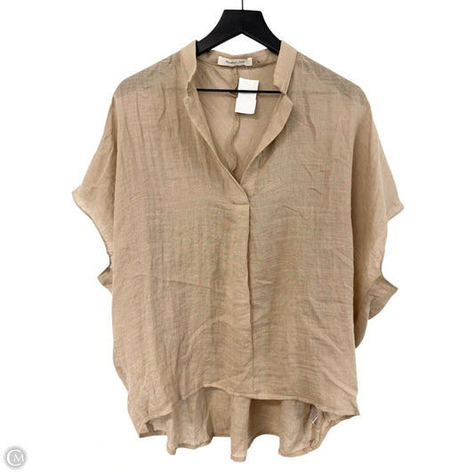 Top Short Sleeve By Mustard Seed In Tan, Size: S