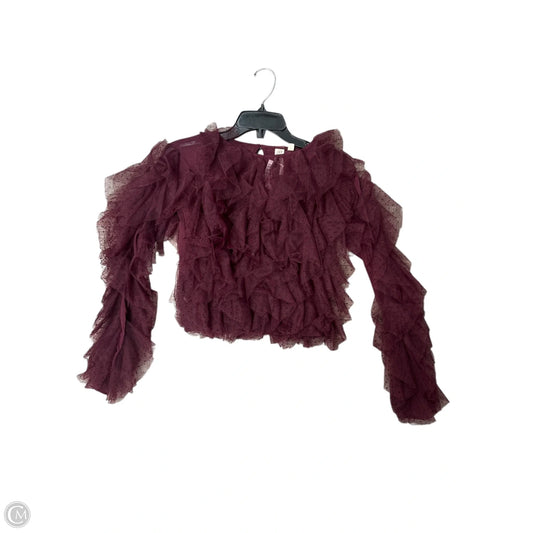 Top Long Sleeve By Dolan Left Coast In Maroon, Size: Xxs