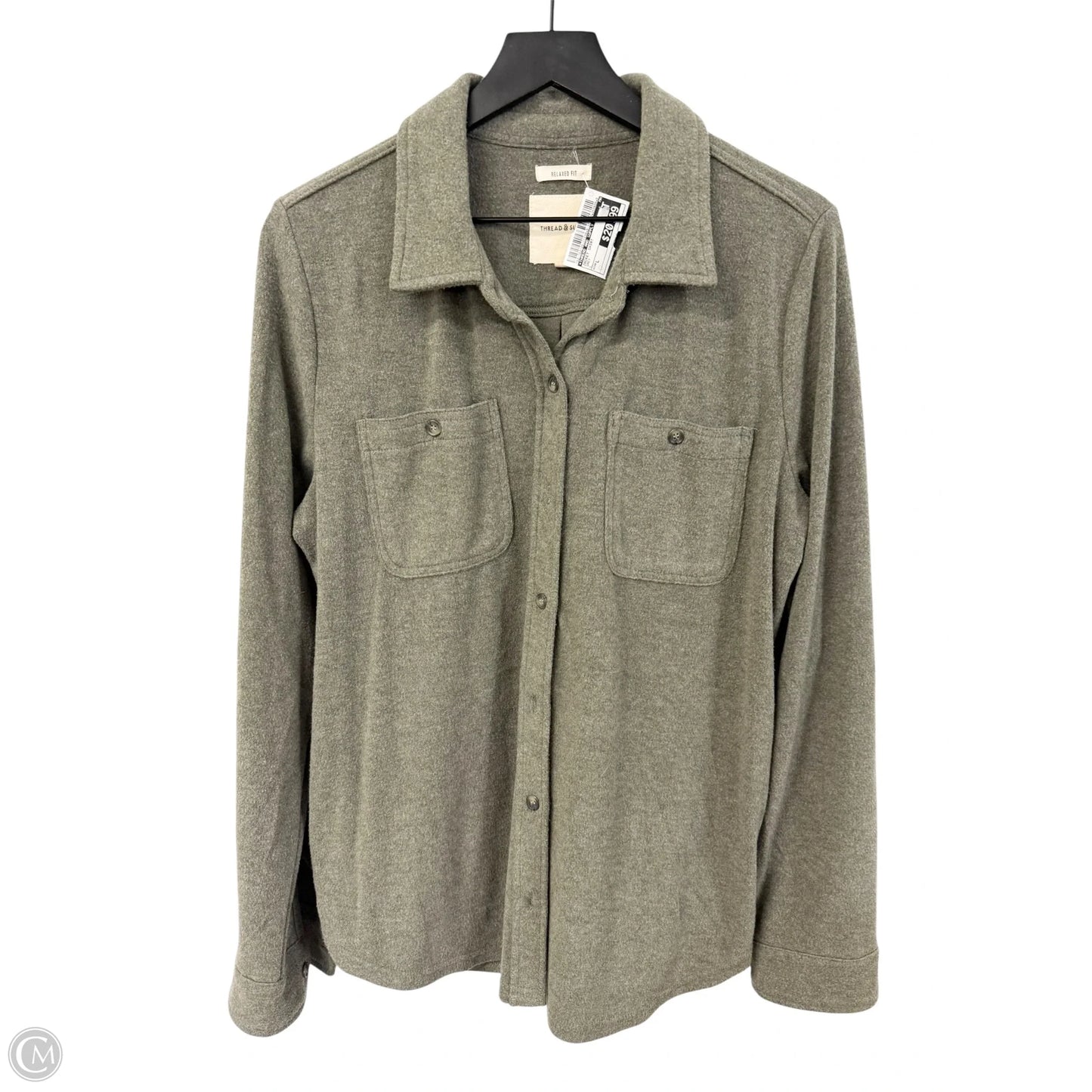Jacket Shirt By Thread And Supply In Grey, Size: L