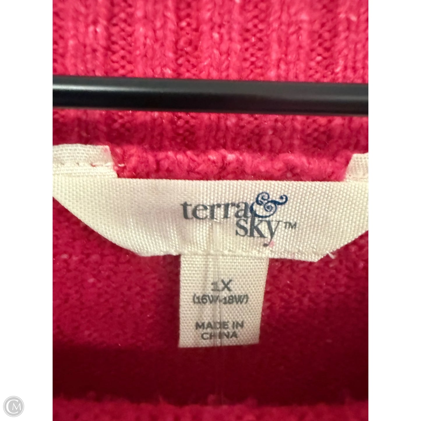 Sweater By Terra & Sky In Pink, Size: 1x