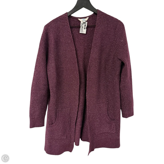 Sweater Cardigan By Time And Tru In Purple, Size: M