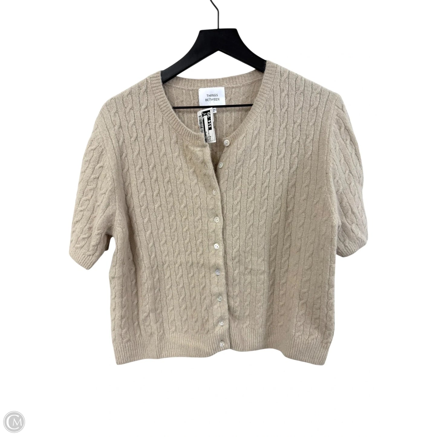 Sweater Short Sleeve By Cmc In Beige, Size: M