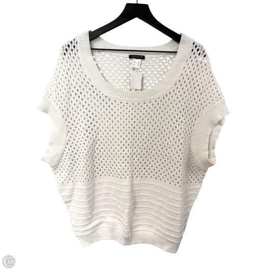 Sweater Short Sleeve By Venus In White, Size: Xl