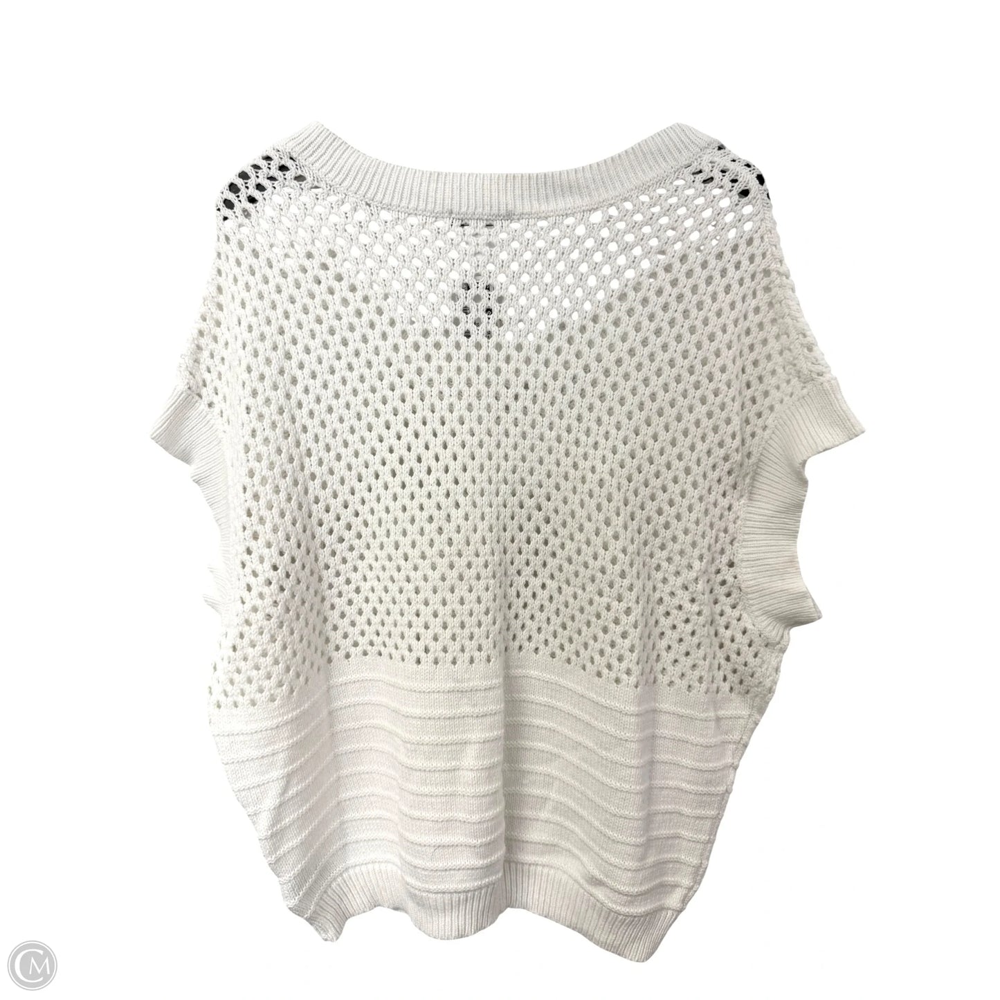 Sweater Short Sleeve By Venus In White, Size: Xl
